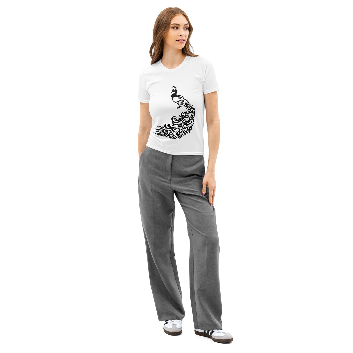 Womens cotton crew neck t-shirt