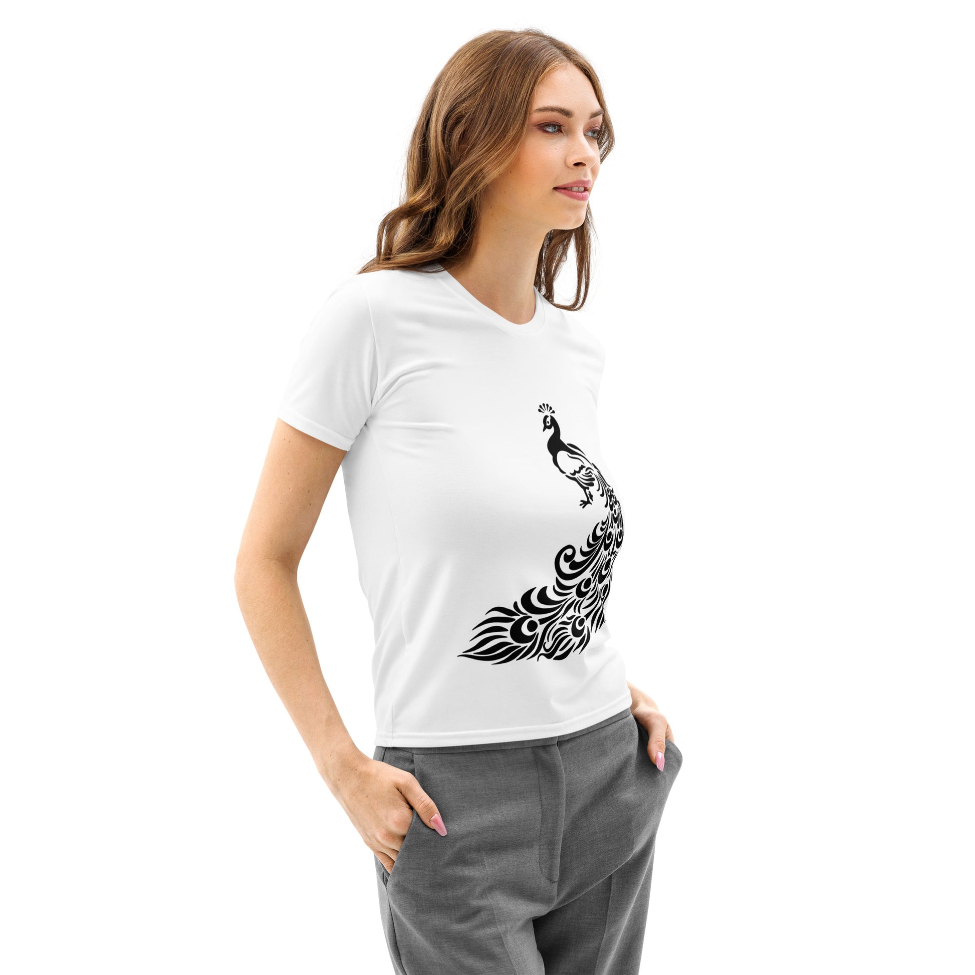 Womens cotton crew neck t-shirt