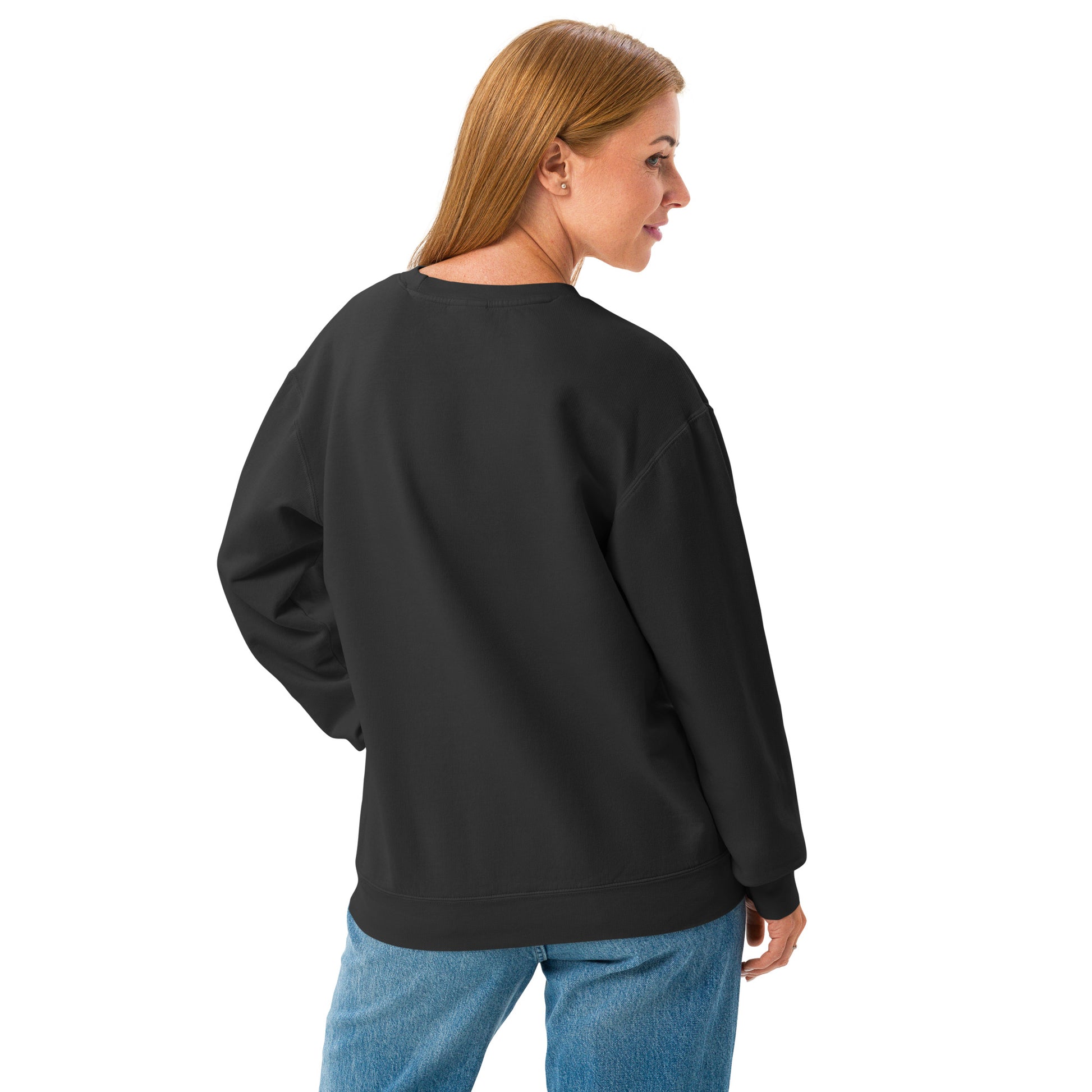 Unisex garment-dyed fleece crewneck sweatshirt